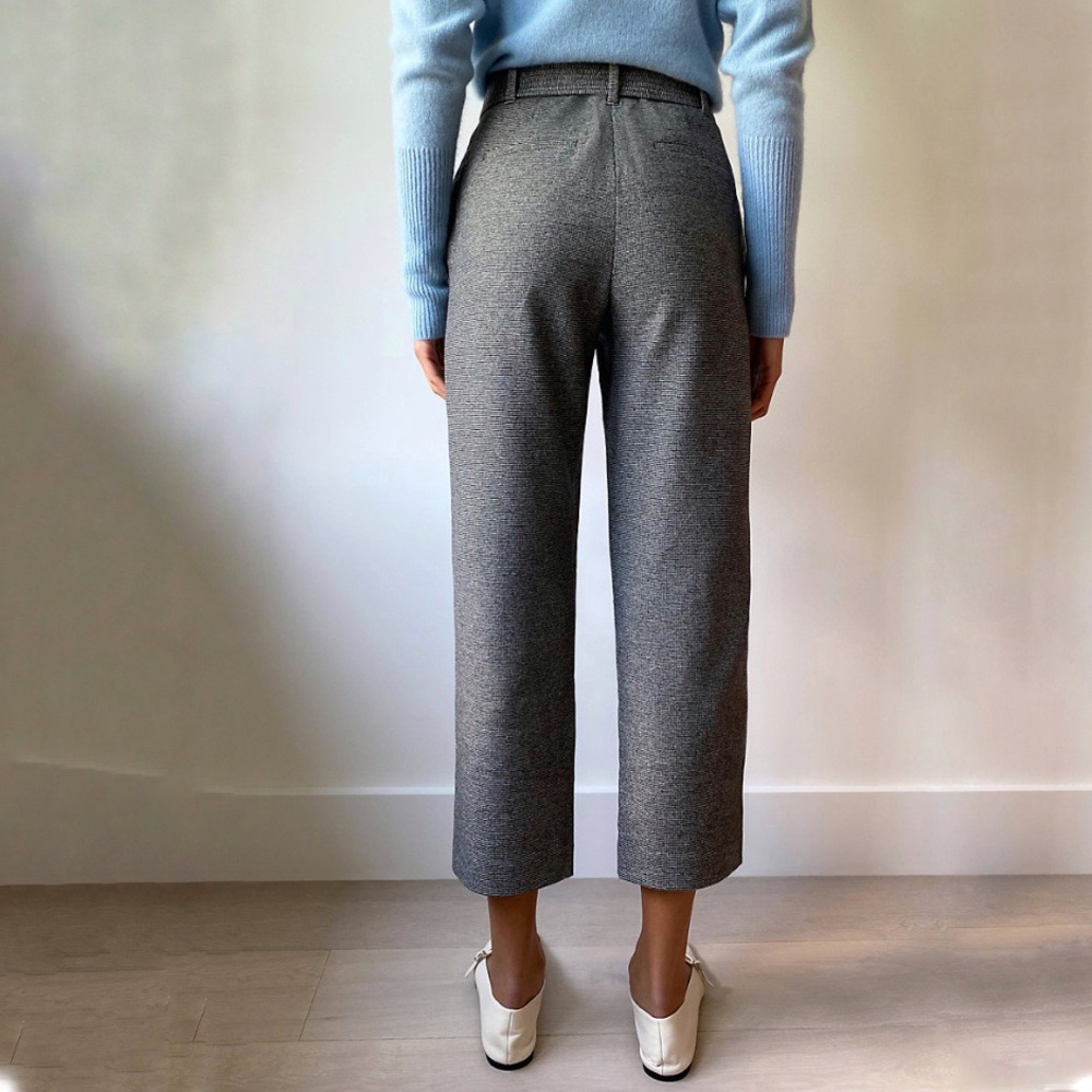 Aritzia Wilfred Jallade Gray Tie Front Cropped Tapered Leg Wool Pants - Picture 4 of 16